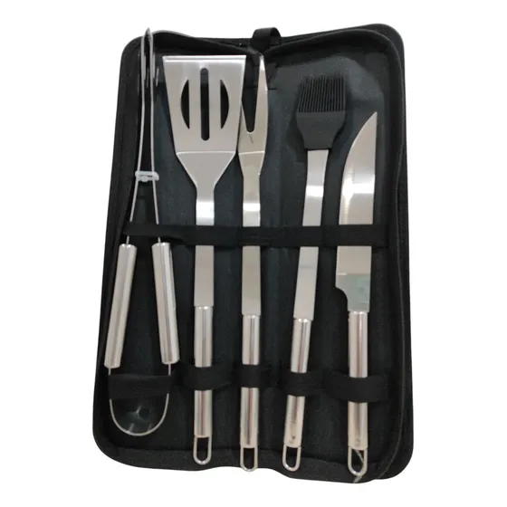 Set Parrillero 5 Piezas En Acero