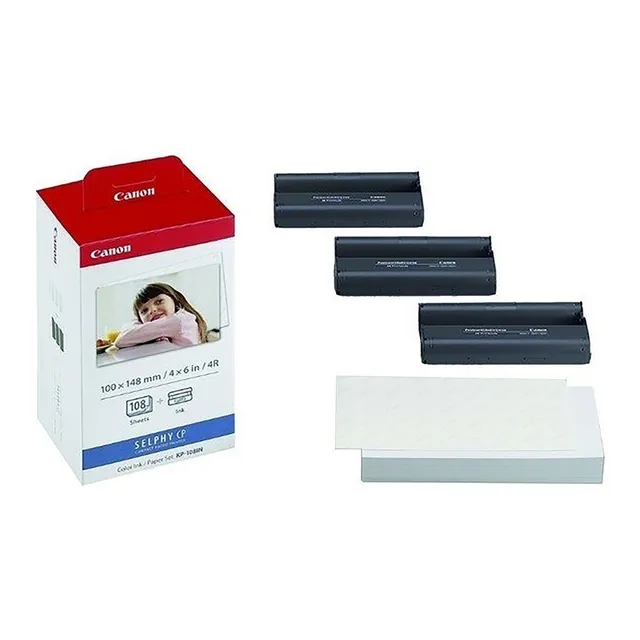 Kit De Papel Fotográfico + Tinta Canon Selphy Kp-108in