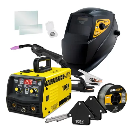 Maquina Solda Mig 140a Sem Gás 3 Em 1 Tig Eletrodo y Mascara Cor Amarelo Preto Frequência 50 Hz 60 Hz