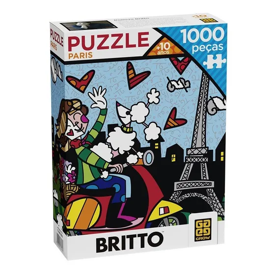 Quebra-cabeça Grow Romero Britto Paris 3746 de 1000 peças
