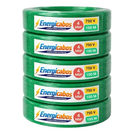 Fio Elétrico 4mm Cabo Energia Flexível 100 Metros 750v