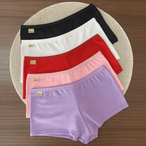 Kit 5 Shortinho Cueca Feminina Microfibra Calcinha Lingerie
