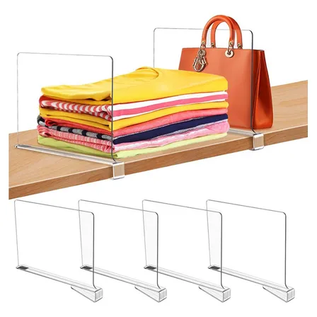 4 Separadores Plástico Estantes Armarios Closet Ropa 29cm Tablero Recto