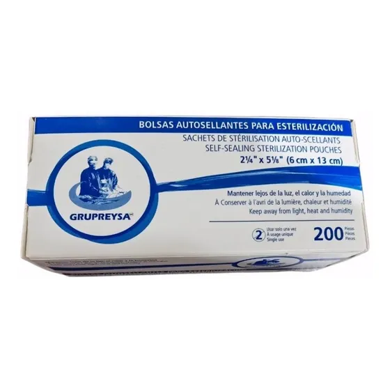 Grupreysa Bolsas Autosellantes Esterilización 6x13cm 200 Pzs