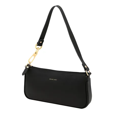 Bolsa Shoulder Feminina Couro Bovino Mariart Cacau Floater Cor Preto Desenho Do Tecido Liso