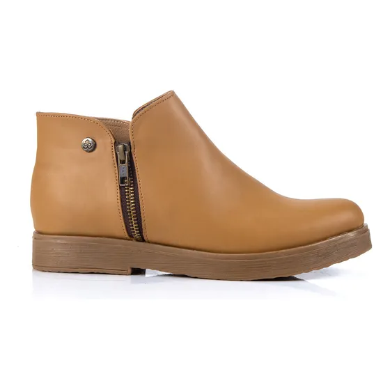 Bota Mujer Citadina Cuero Clasica Bajas Caña Corta Pilco