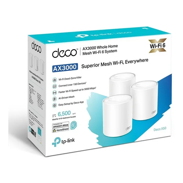 Deco X50 Wifi 6 Ax3000 3 Pack Sistema Mesh Para Todo El Hoga