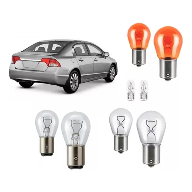 Kit Lâmpadas Traseira Lanterna Ré Seta New Civic 2007 A 2011