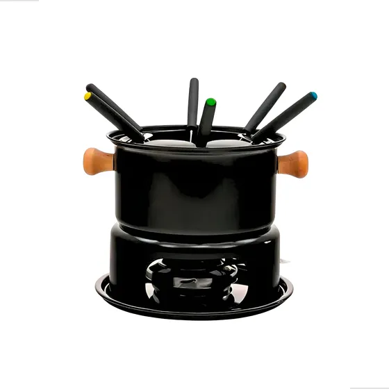 Conjunto Kit Fondue Aço 11 Peças Chocolate Carne Queijo