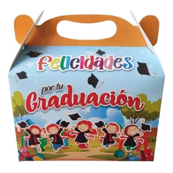 Recuerdo Fiestas Caja Cotillon Motivo Graduación.pack 12 Und