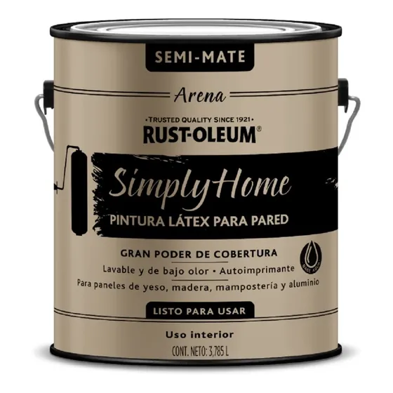 Pintura Lavable Latex Semi Mate Arena Simply Home 3.78l Ufa.