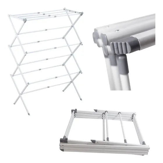 Varal Vertical Chão Retrátil Dobrável Powermaid Apartamento Branco