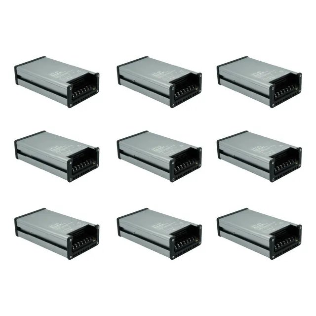Paq 9pzs Eliminador Voltaje Cd12v 200w Impermeable Wel-007