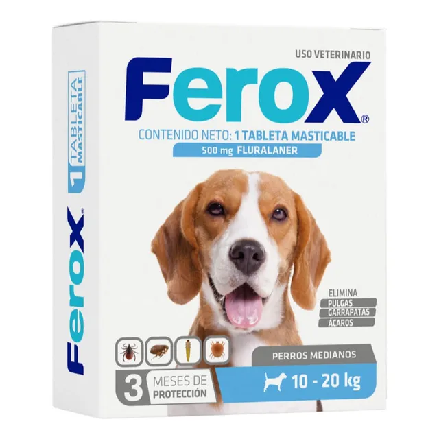 Ferox 10 A 20kg Pastilla Tableta Anti Pulgas Y Garrapatas