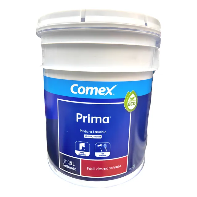 Cubeta 19l Pintura Satinada Prima Comex Colores Lavable