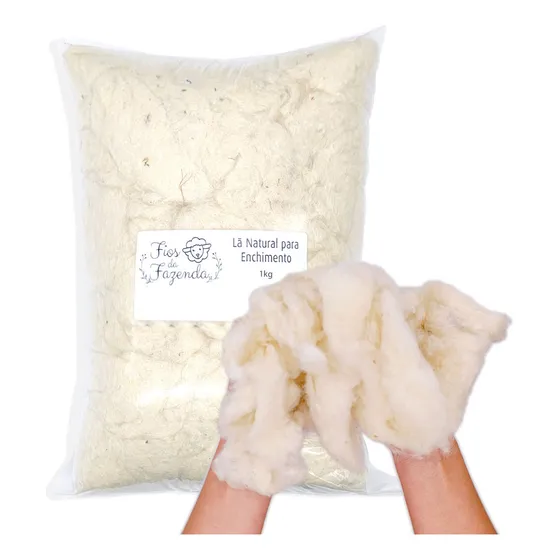 Lã Natural Ovelha Enchimento 1kg Fios Da Fazenda Não Tingida Ideal Para Bonecas Waldorf Amigurumi Almofada Artesanato