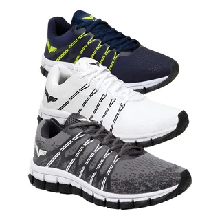 Kit 3 Pares TĂȘnis Masculino ConfortĂĄvel Treino Tecido Leve Kit 3 Pares TĂȘnis Masculino ConfortĂĄvel Treino Tecido Leve