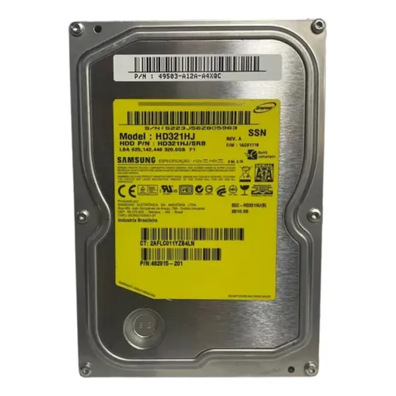 Hd Interno Sata Samsung 320gb 7.2k 3.5 Hd321hj Cor Prateado