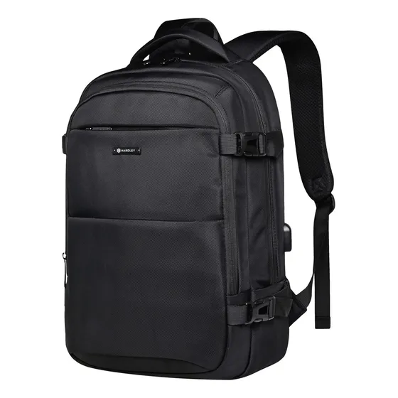 Mochila Laptop Viaje Hardley Oxford 2 Negro Liso