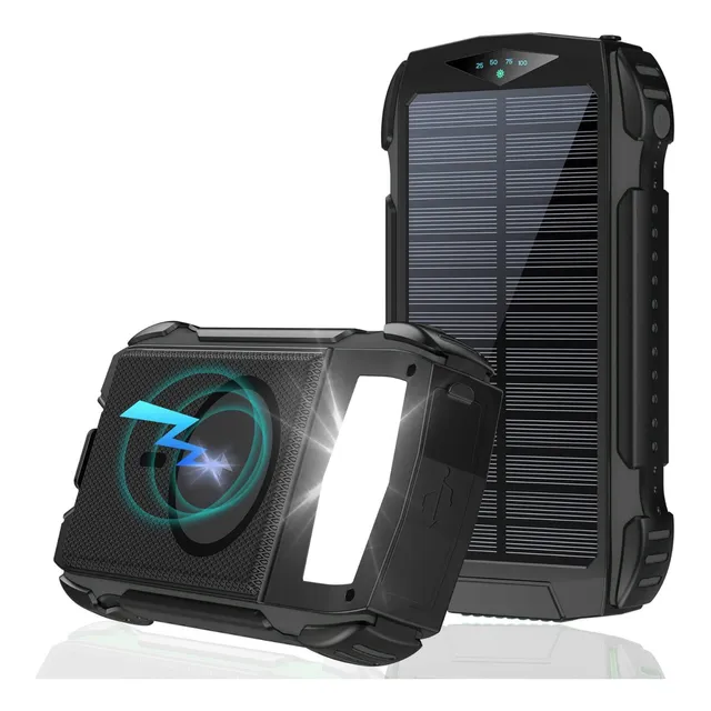Mr. Gadgets Power Bank Solar Blast Pro 20.000mah Batería Portátil Carga Inalámbrica Con Tecnología Qi Banco De Energía Solar Sin Cables Compatible Con Magsafe Carga Rápida Alta Capacidad Color Negro
