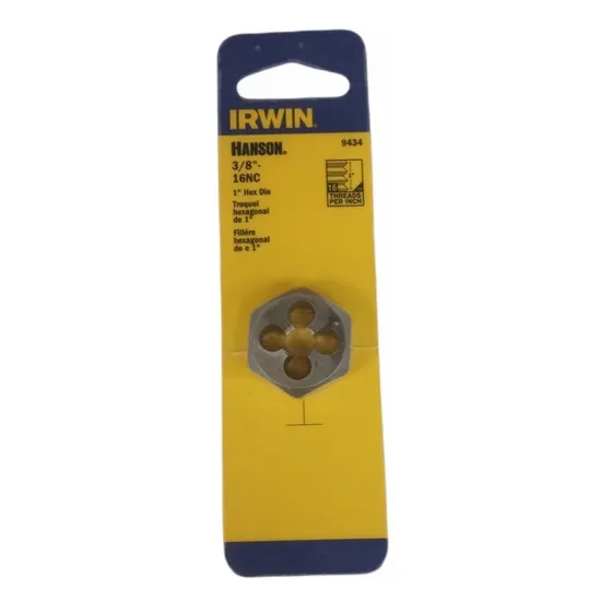 Troquel Hexagonal De 1 PuLG Irwin  (3/8 -16nc) 9434