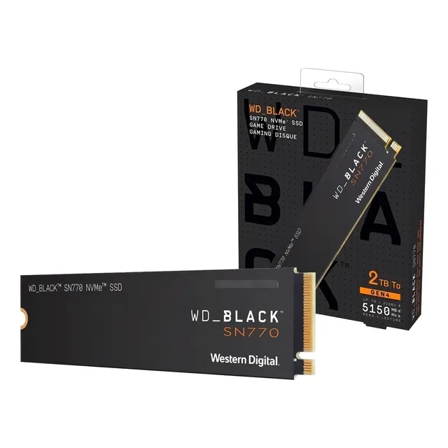 Disco Solido Ssd Wd Sn770 Nvme 2tb M.2 2280 Pci-e Gen4 X4 P Color Negro