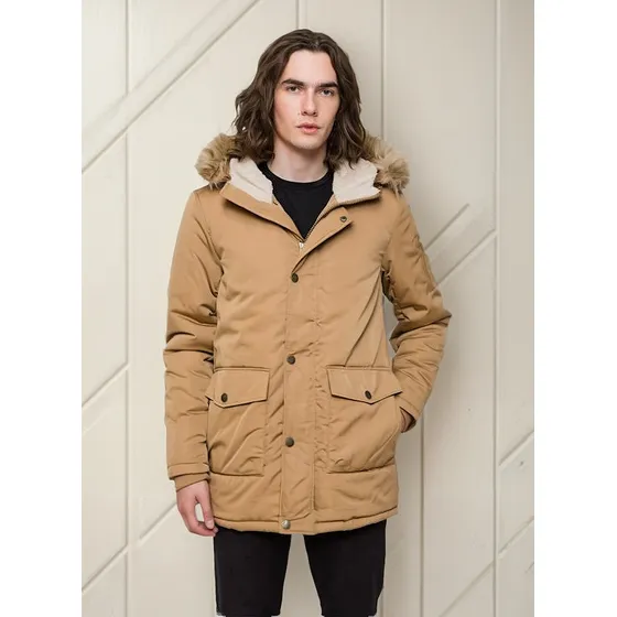Campera Parka Unisex Invierno Forrada Piel Corderito Capucha