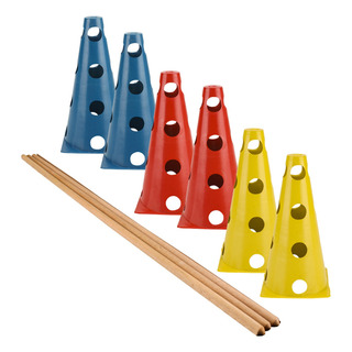 Kit Funcional 06 Cones Com 03 Barreiras Agilidade Treino Kit Funcional 06 Cones Com 03 Barreiras Agilidade Treino
