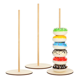 Soporte De Madera Para Donuts, 3 Unidades, Para Fiestas De C Soporte De Madera Para Donuts, 3 Unidades, Para Fiestas De C
