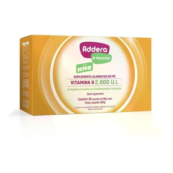 Addera +muscular 2000ui Sabor Maçã Verde 30 Sachês De 6g