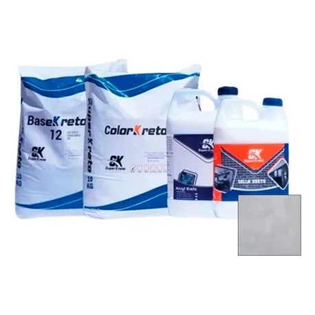 Microcemento Para Pared Gris Ceniza Kit 5 Mt2 Super Kreto