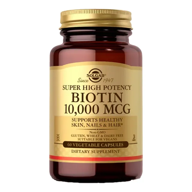 Biotin 10000mcg Solgar X60 Capsulas Sin Sabor