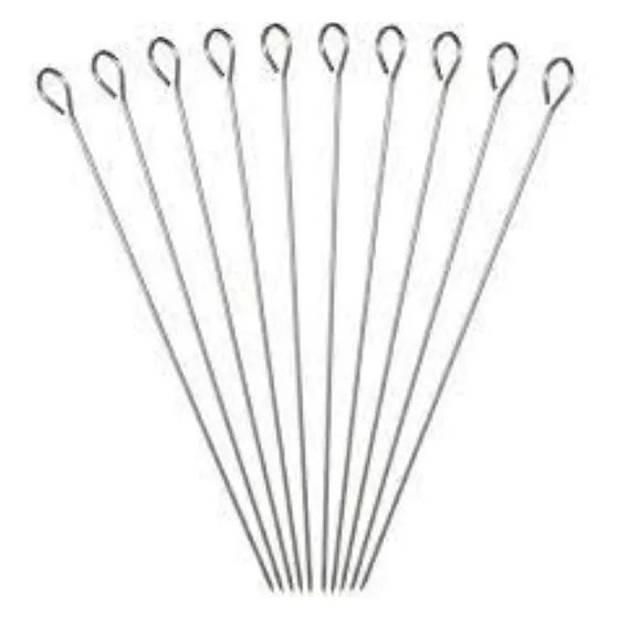 Set 10 Pinchos Brochetas Anticucho Acero Inoxidable 20cm