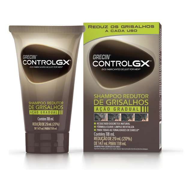 Shampoo Redutor De Grisalhos Grecin Control Gx Para Todas Os Tons Cabelo 118ml Shampoo Redutor De Grisalhos Grecin Control Gx Para Todas Os Tons Cabelo 118ml