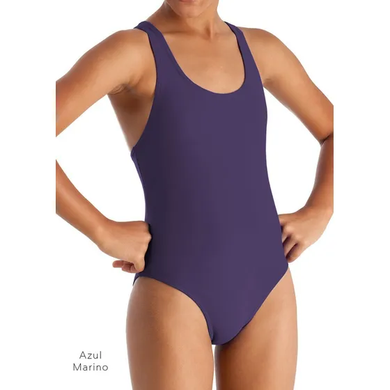 Traje De Bano Entero Unicolor  Olimpico Clásico