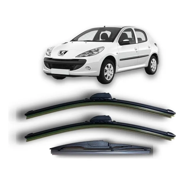 Kit 3 Escobillas Juego Flex Goma Peugeot 206 207 Todos