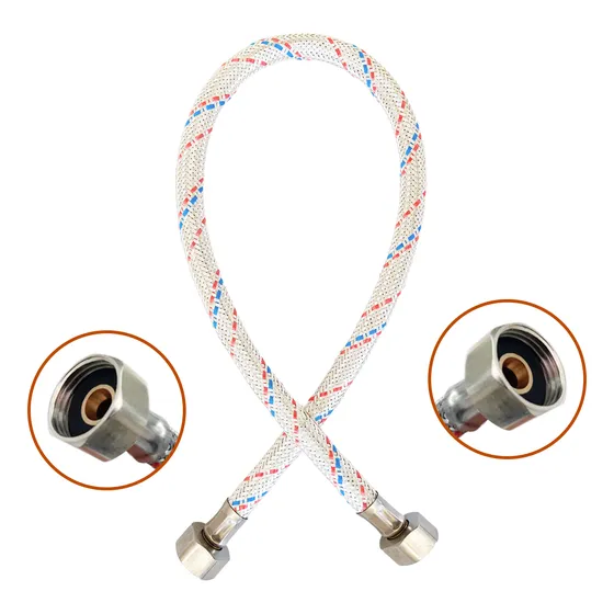 Engate Flexivel 20cm Femea Femea  Agua Quente Fria Rosca 1/2