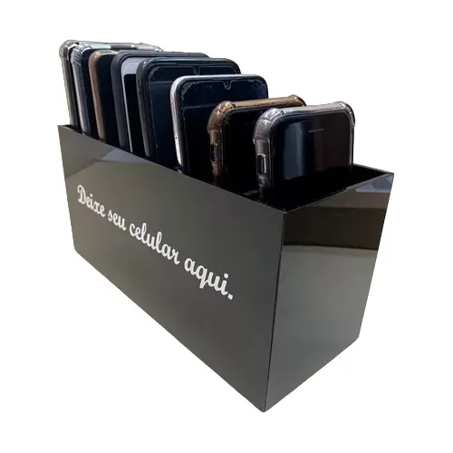 Porta Celular Em Acrilico Com Divisórias