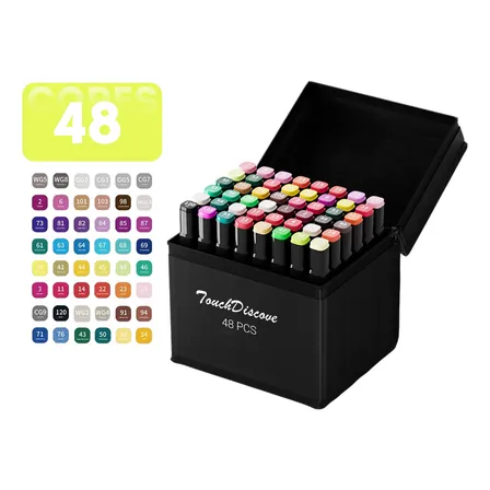 Conjunto Canetas Marcador Canetinha Ponta Dupla 48 Cores Kit