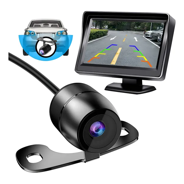 Kit Monitor Lcd 4.3 Polegadas + Câmera De Ré Automotivo Hd