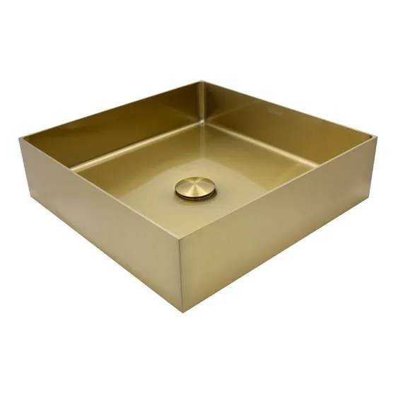 Ovalin Lavabo Cuadrado Acero Inoxidable304 Dorado Super Lujo