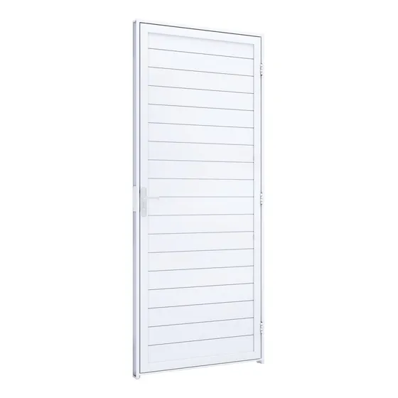 Porta De Alumínio Lambri 215x85cm Com Maçaneta Abertura Wt
