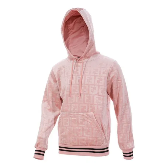 Hoodie Terciopelo Estilo Fndi Color Rosa Detalles En Negro