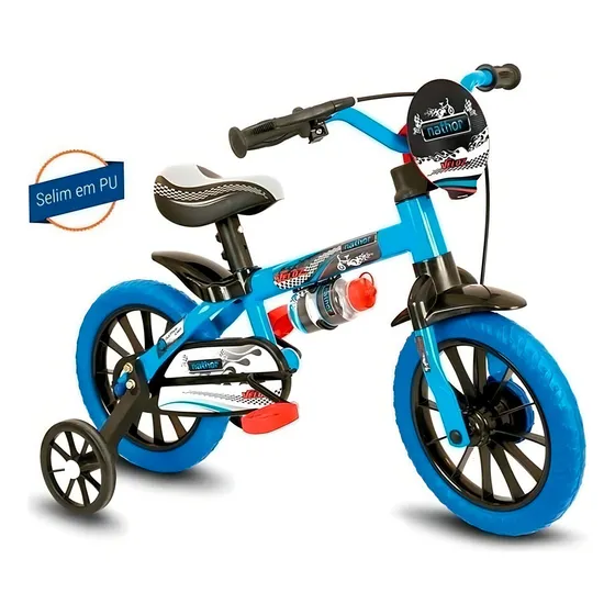 Bicicleta Infantil Nathor Aro 12 Menino Veloz De 2 A 5 Anos Cor Azul