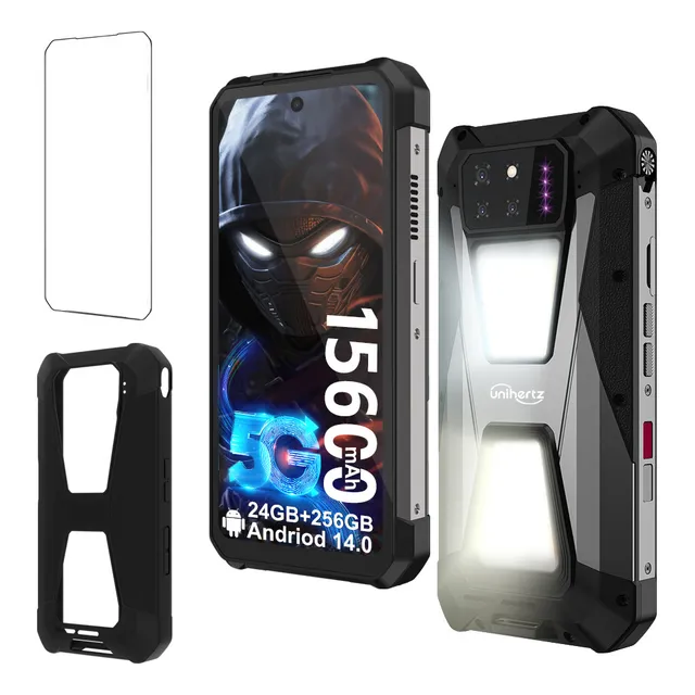Unihertz Tank 3s 8849 Con 2 Películas Templadas, Teléfono Móvil De 5 G Con Proyector, 24+256 Gb, Teléfono Móvil Dimension 8200, Cargador De 66 W, 1560