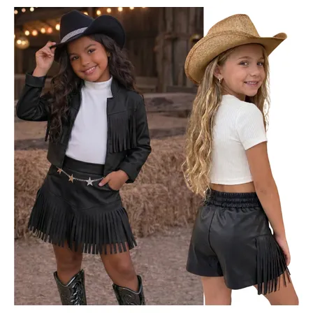 Conjunto Boiadeira Infantil Jaqueta Shorts Saia Blusa Kit
