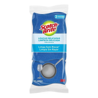 Esponja Scotch-brite Cozinha Antiaderente Azul Pacote X 3 Esponja Scotch-brite Cozinha Antiaderente Azul Pacote X 3