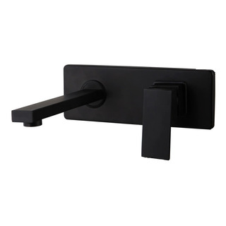 Llave Grifo Monomando Pared Lavabo - Tina Negro Mate Llave Grifo Monomando Pared Lavabo - Tina Negro Mate