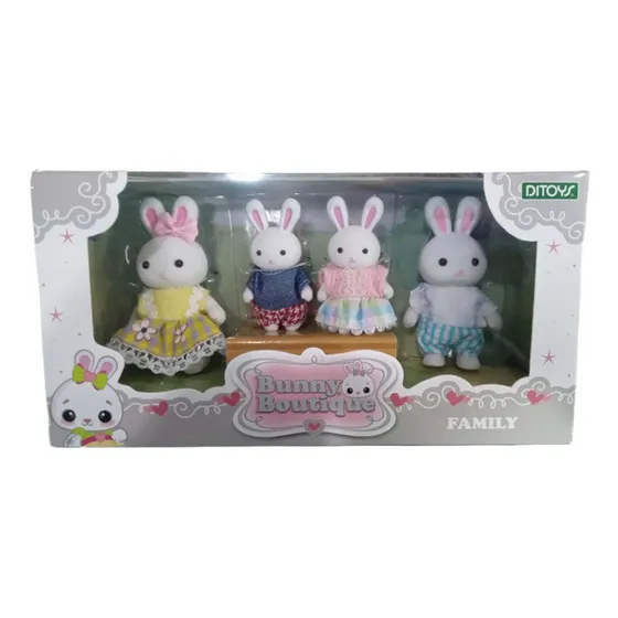 Bunny Boutique Family Familia Conejo Con 4 Conejitos Ditoys