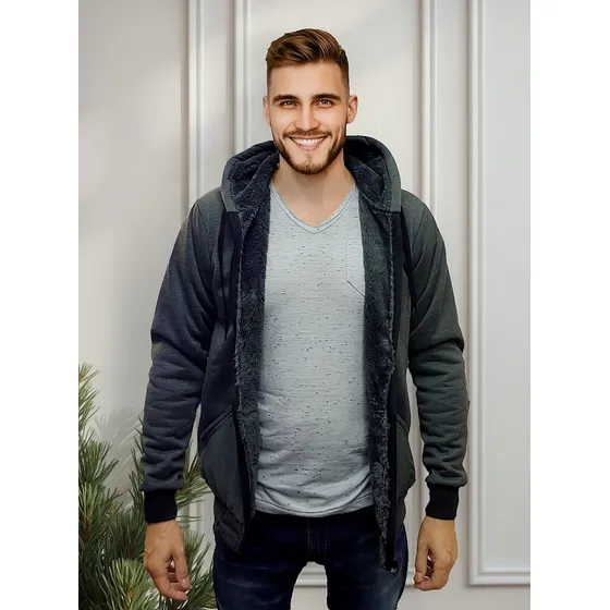 Campera Canguro Con Piel Peluche En Talles Especiales
